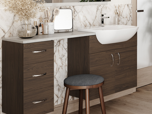 Avalon Bathrooms - Tempo Colour - Casella Oak Fitted Furniture