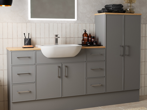 Avalon Bathrooms - Vasso - Dust Grey Fitted Furniture