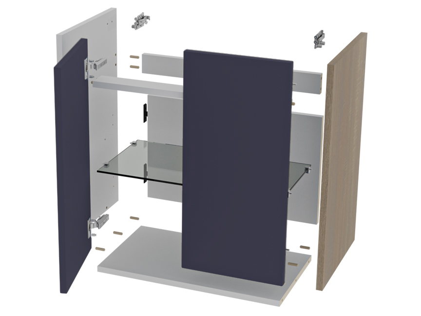 ECO Bathroom Furniture - Cabinet Base Unit Exploded View
