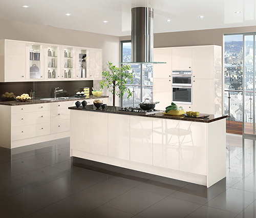 Eco Kitchens - Image Gloss Oyster Kitchen