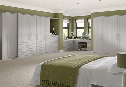 Holcombe Bedroom Furniture - Grey Mist - Light grey classic shaker style baedroom furniture