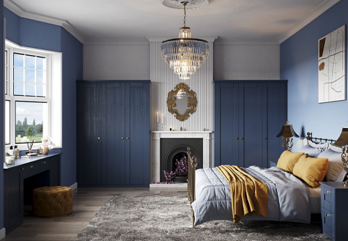 Holcombe Bedroom Furniture - Indigo Blue - Dark blue classic shaker style baedroom furniture