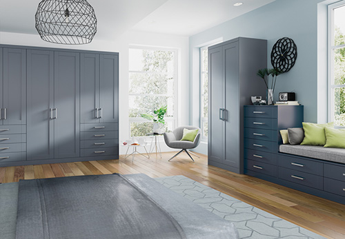 Holcombe Bedroom Furniture - Monsoon with Midnight Blue