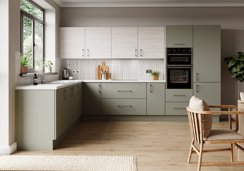 Eco Kitchens - Tempo Casella White Oak & Reed Green Kitchen